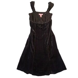 Bandolino Velvet Glitter Y2k Midi Dress Size 4 Brown Party 2000s Boho Bratz